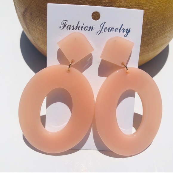 Peach Acrylic Earrings 2/$20 - Picture 2 of 4